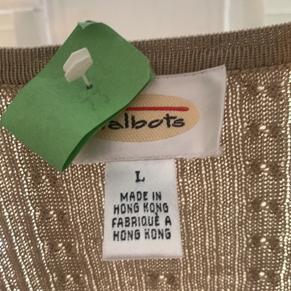 100% Silk sweater Talbots beige - Picture 2 of 3